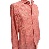 Camicia Uomo Sonrisa Fior di Cotone a Fantasia Floreale – Rosso Corallo, immagine 4