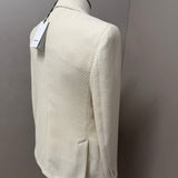 Lardini Giacca Monopetto in Misto Lana, Alpaca e Seta Crema