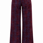Jeans in Velluto Bordeaux Stampa Pitonata a Vita Alta Maglen, immagine 4