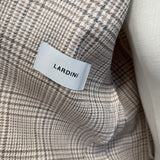 Lardini Sartorial Cotton and Linen Jacket – Beige and Brown Check Pattern size 54