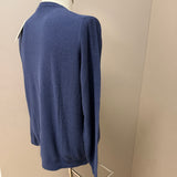 Maglia Kangra Girocollo in Cotone Blu Texture Bouclé - Taglia 52