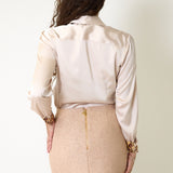 Minigonna in Tweed Peach Rose con Cintura Gioiello Elisabetta Franchi, immagine 3