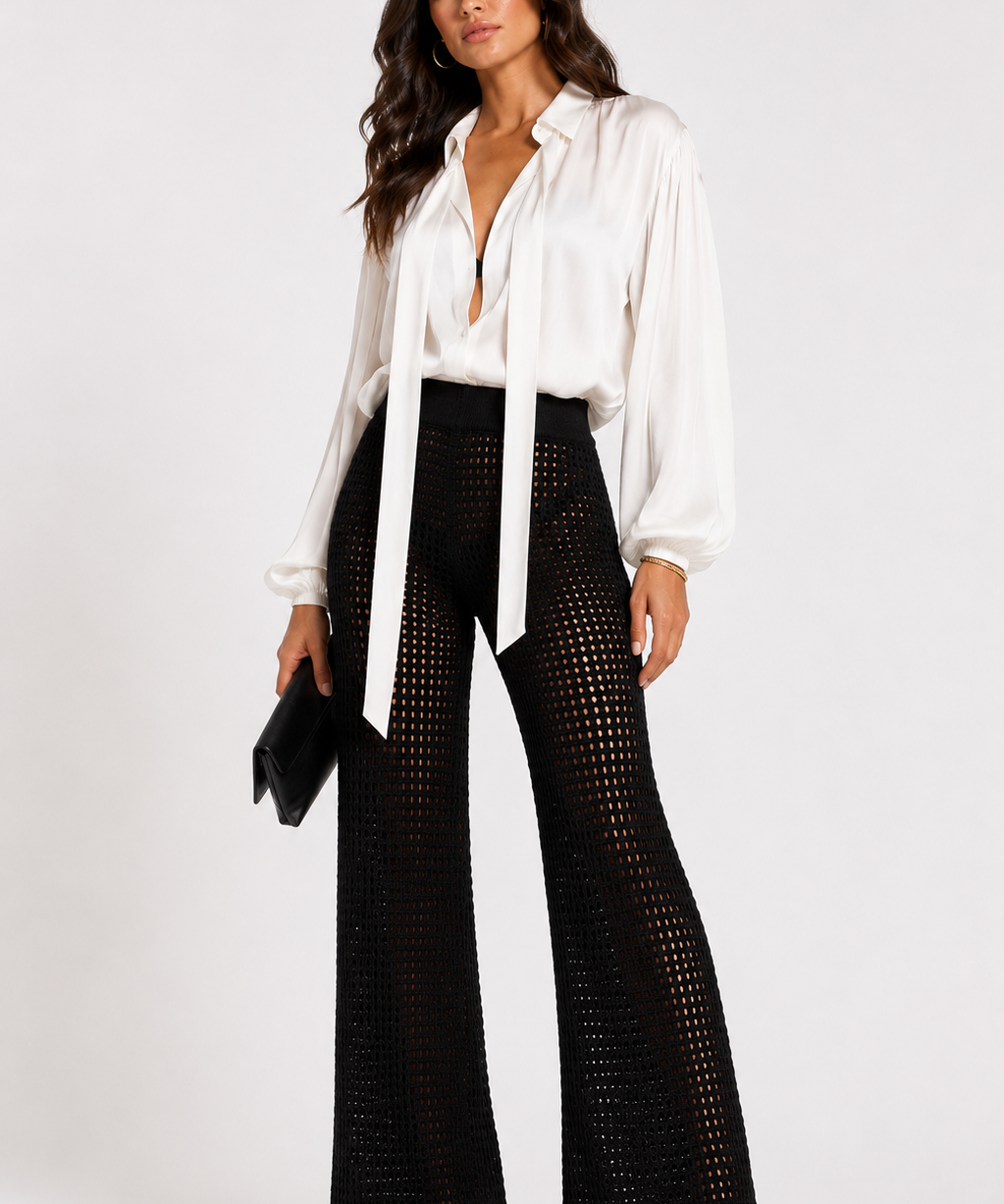 Pantalone Crochet a Gamba Ampia