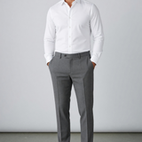 Lardini – Pantalone Sartoriale "Murat" in Pura Lana Vergine Stretch – Grigio Medio