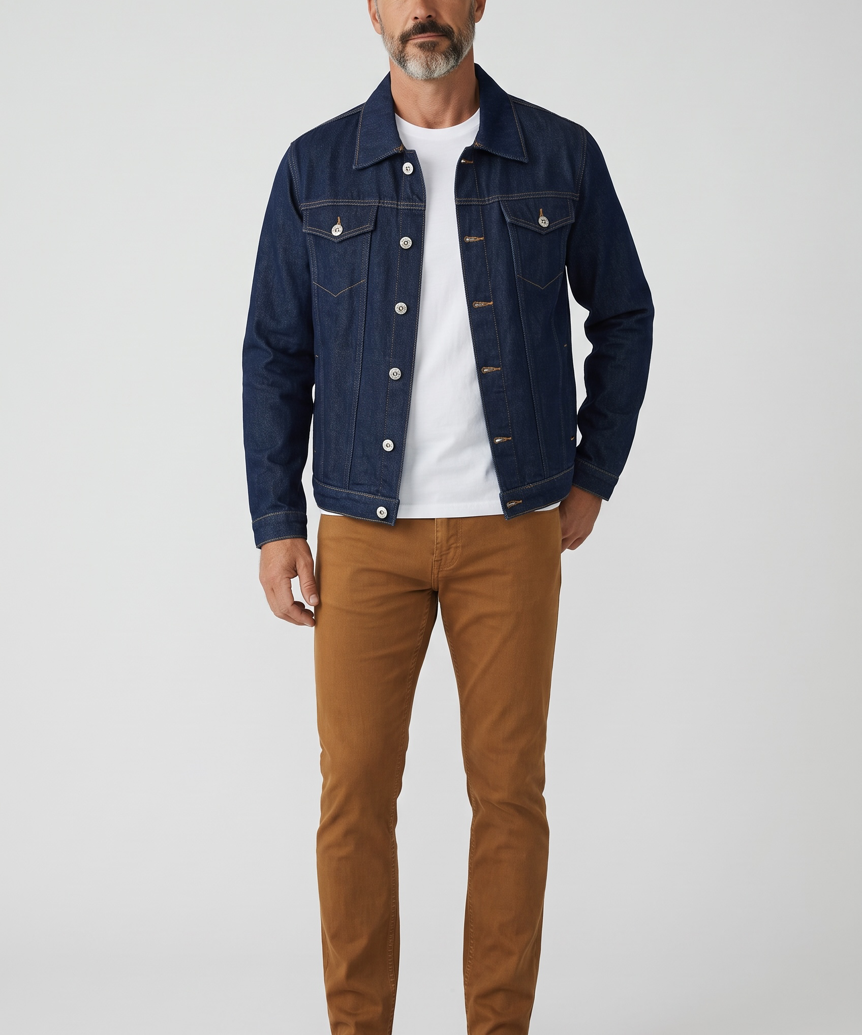 Giacca in Denim Raw Blu Scuro John Richmond
