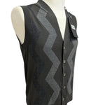 Alpha Studio – Gilet in Lana Merinos Extrafine con Motivo a Zig-Zag – Grigio Scuro, immagine 4