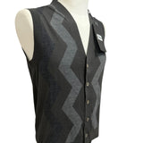 Alpha Studio – Gilet in Lana Merinos Extrafine con Motivo a Zig-Zag – Grigio Scuro, immagine 4
