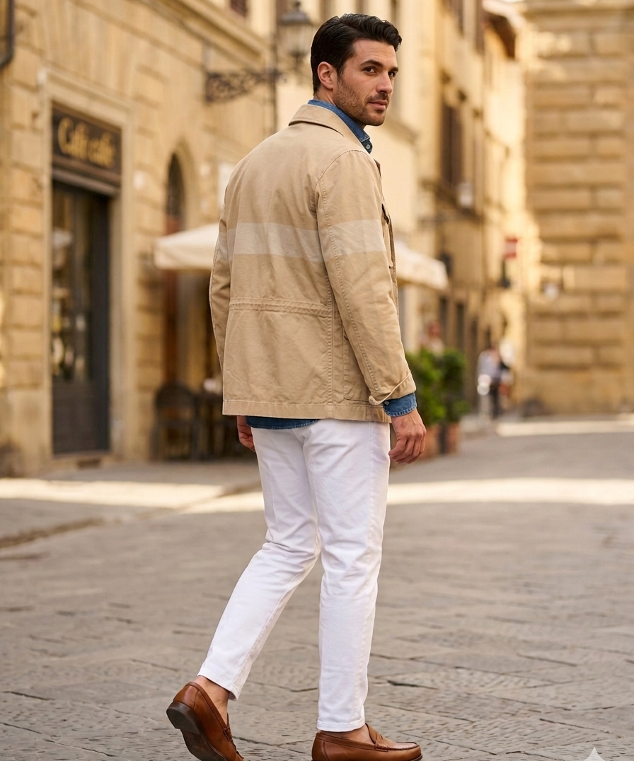 Fay Archive 4 Ganci Cotton Denim Jacket – Beige size 48 (M)