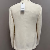 Lardini Giacca Monopetto in Misto Lana, Alpaca e Seta Crema
