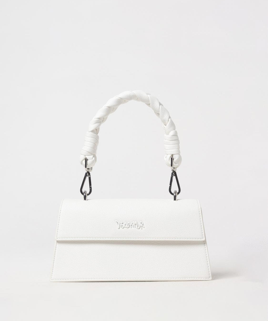 Borsa Mini Disclaimer in Pelle Sintetica con Manico Intrecciato