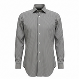 Camicia Barba Napoli "Culto" a Righe Bianco e Nero – 100% Cotone – Taglia XL (42)