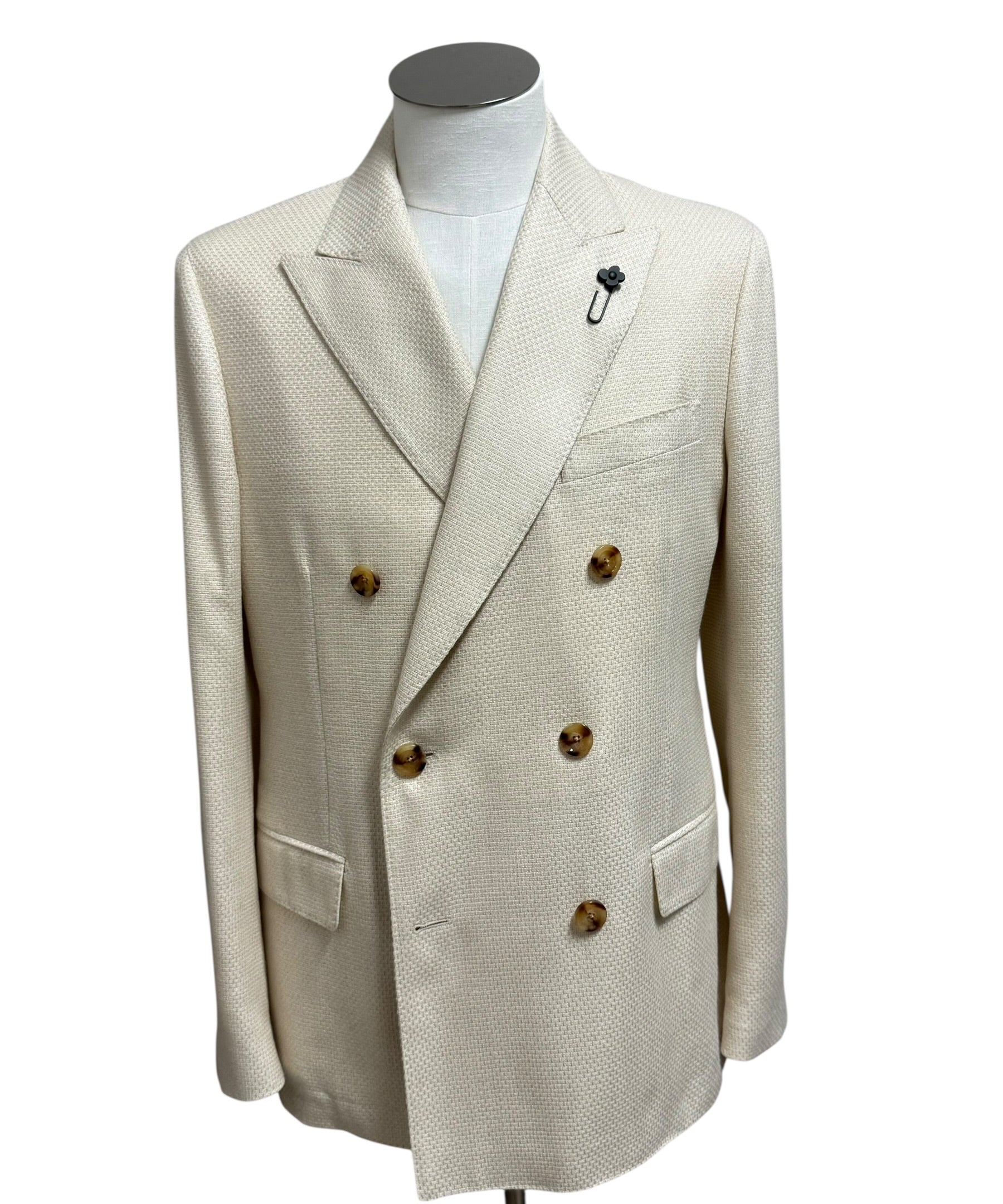 Lardini Sartoriale Jacket - Cream - Cashmere and Silk