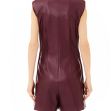 Coated fabric jumpsuit dress