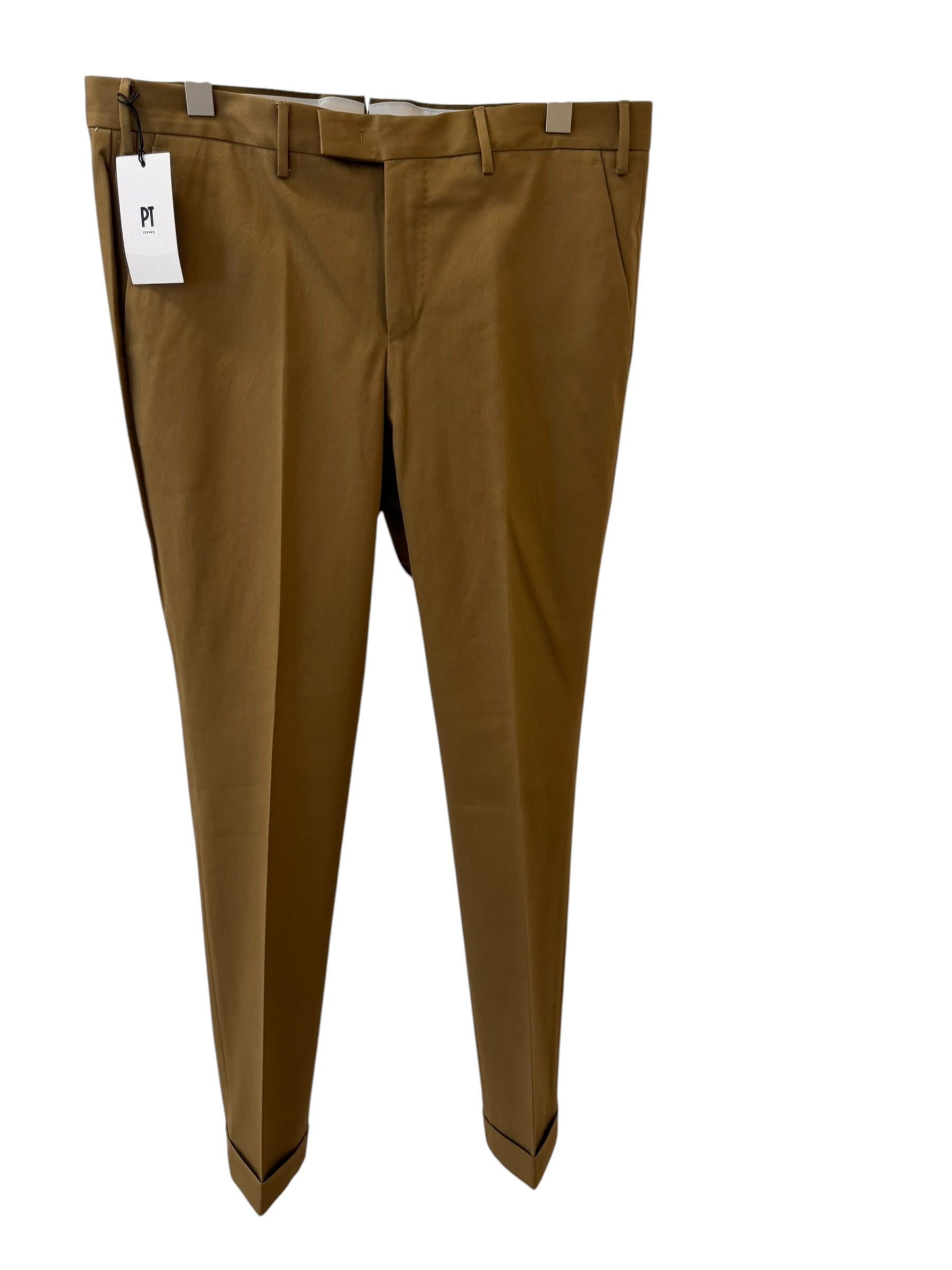 PT Torino – Pantalone Chino Stretch Master Fit con Risvolto – Tabacco / Nocciola Pt01, immagine 4