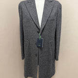 Barba Napoli Cappotto Spiegato in Pura Lana Spcontento Grigio e Blu