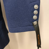 Cappotto Officina 36 Kim Doppiopetto in Misto Lana Blu