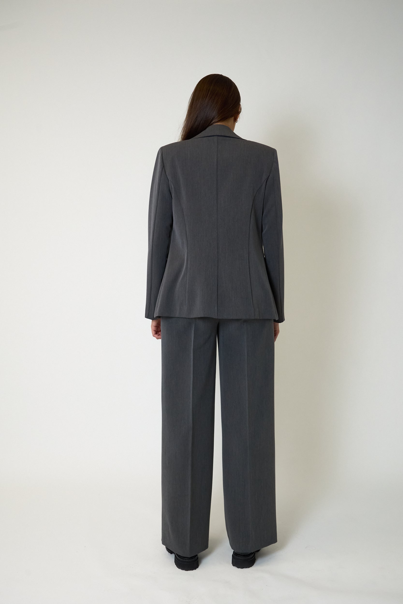 Completo Tailleur Materica Pantalone Wide Leg, immagine 10