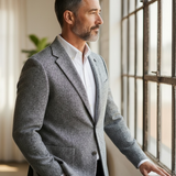 Lardini Pure Virgin Wool Jacket - Salt and Pepper Micro-Effect Texture