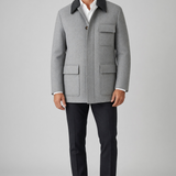 Lardini Giaccone Field Jacket in Pura Lana Loro Piana Grigio