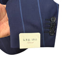 Abito Luigi Bianchi Mantova in Fresco Lana Blu a Righe taglia L
