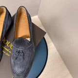 Mocassini Doucal’s Uomo Taglia 42 - Camoscio Grigio con Nappine