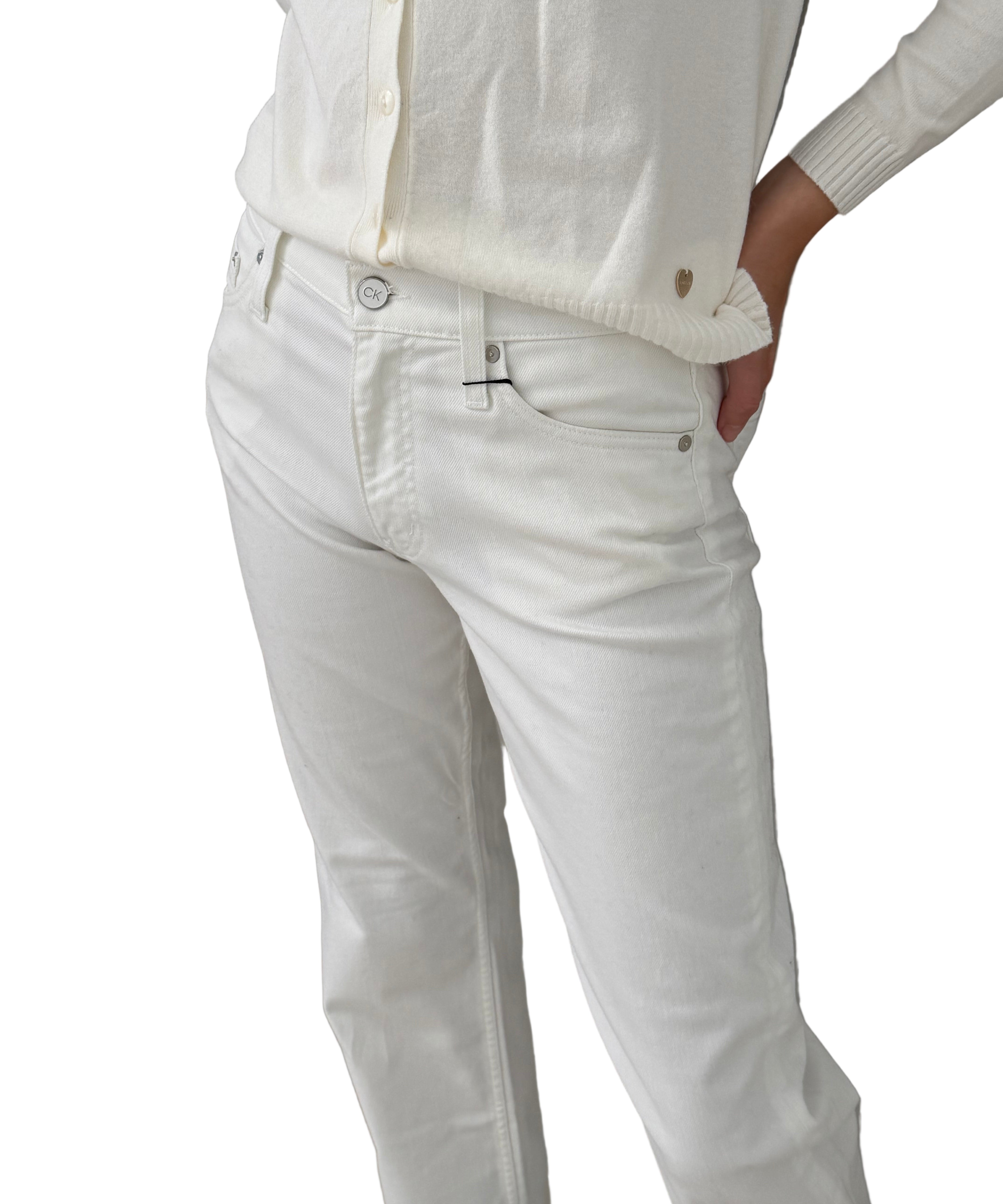 Calvin Klein Women's Jeans – White Straight Fit