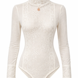 Body in pizzo e tulle con dettaglio gioiello Emporio Armani