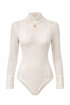 Body in pizzo e tulle con dettaglio gioiello Emporio Armani