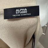 Alpha Studio Cashmere and Silk Polo Shirt in Beige