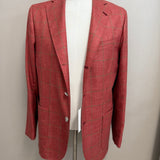 Giacca Barba Napoli Handmade - Lino, Seta e Lana - Rosso Melange - Taglia 50