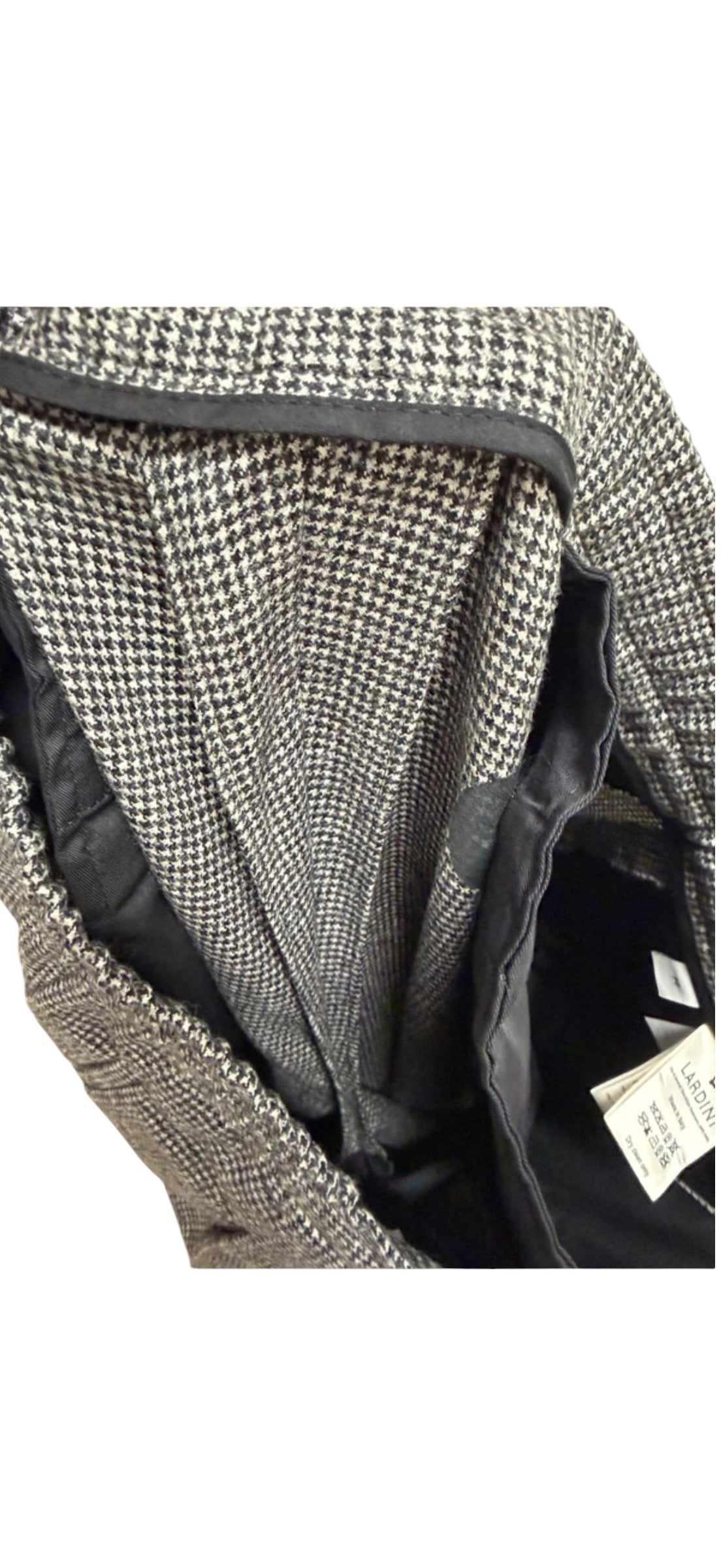 Pantaloni Lardini Misto Lana e Cashmere Taglia L (50) - Motivo Pied de Poule Grigio, immagine 10