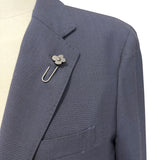 Abito Lardini Blu in Pura Lana - Trama Principe di Galles - Taglia 52