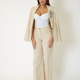 Completo Twinset con Blazer Ricamo Gioiello e Pantalone Wide Leg