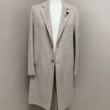 Lardini – Cappotto Monopetto Devin in Pura Lana e Cashmere Spinato – Beige Chiaro