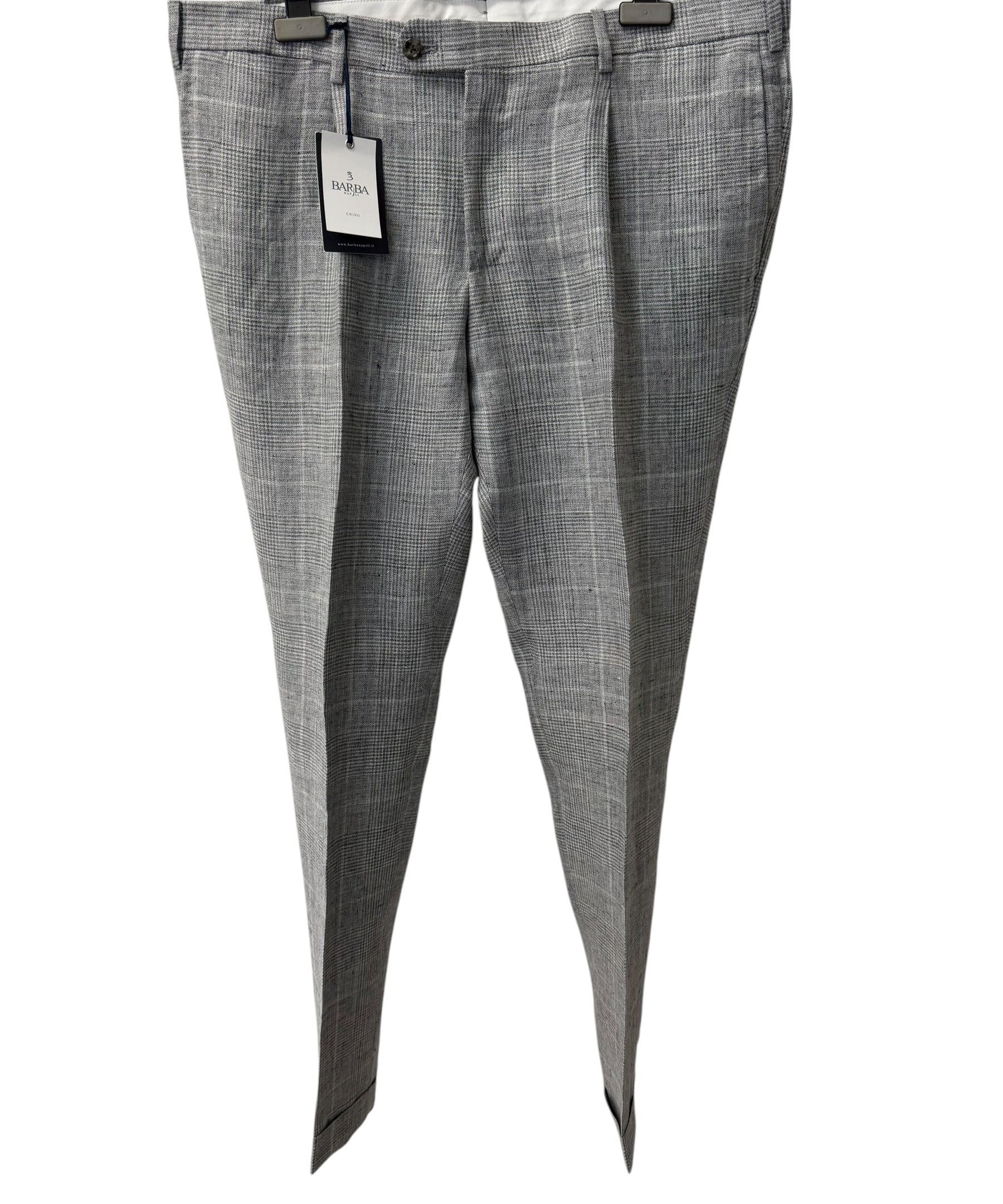 Barba Napoli Trousers in 100% Linen - grey color - Size 52