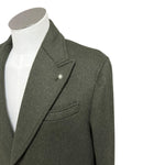 Manuel Ritz – Cappotto Monopetto in Misto Lana con Pin Rever – Verde Militare, immagine 4