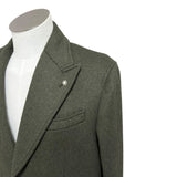 Manuel Ritz – Cappotto Monopetto in Misto Lana con Pin Rever – Verde Militare, immagine 4