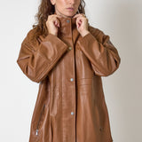 Giacca vicolo in Vera Pelle Cognac, immagine 3