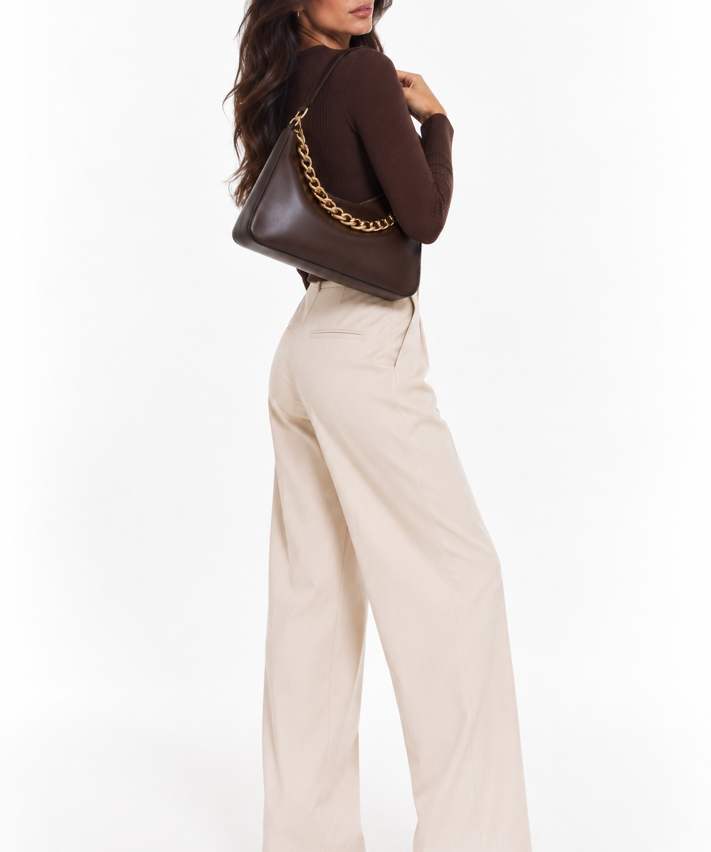 Borsa Hobo Liliane in Pelle con Doppio Manico Twinset, immagine 2