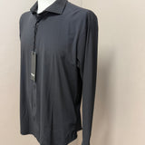 Yes-Zee Camicia Slim Fit in Tessuto Tecnico Stretch Nero