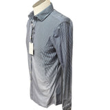 Camicia Aglini Uomo a Righe Sottili Blu e Bianco - Taglia L (Collo 42)