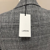 Lardini – Giacca Monopetto Hanse in Lana Vergine e Kashmir a Quadri – Grigio/Nero