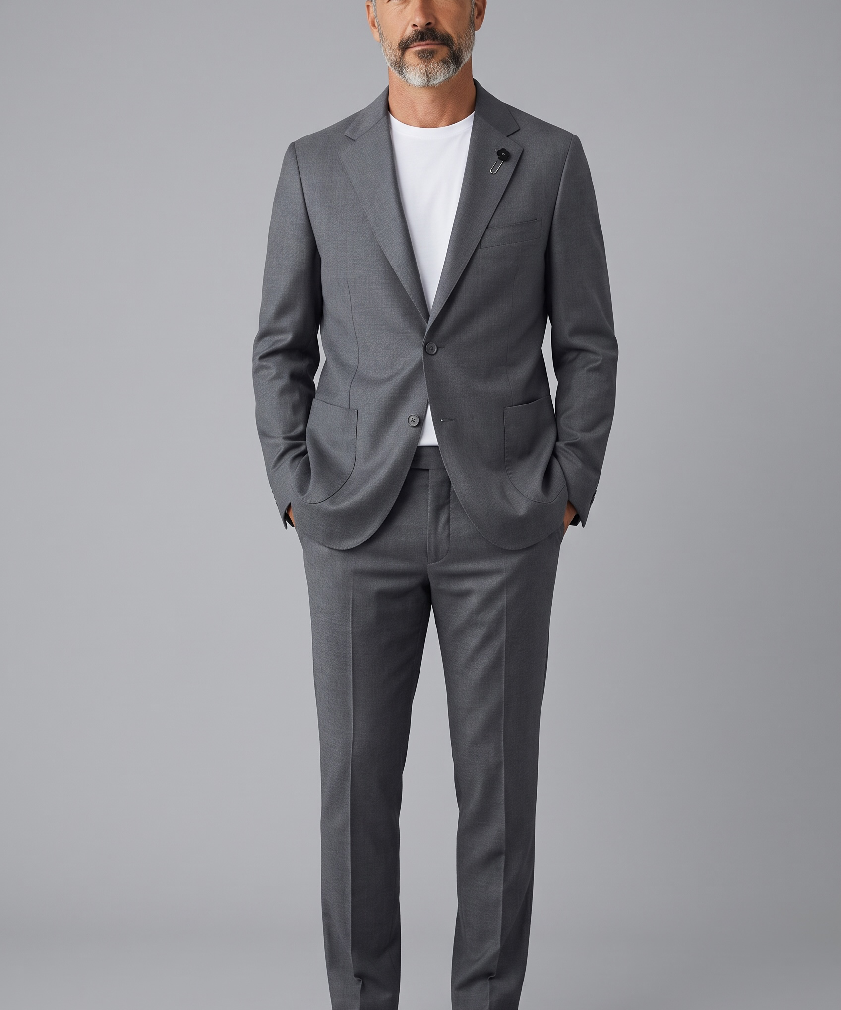 Lardini - Abito Elegante in Pure Virgin Wool - Grigio