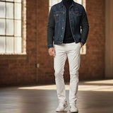 Two Men Giacca in Jeans imbottita taglia XL Blu