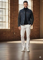 Two Men Giacca in Jeans imbottita taglia XL Blu