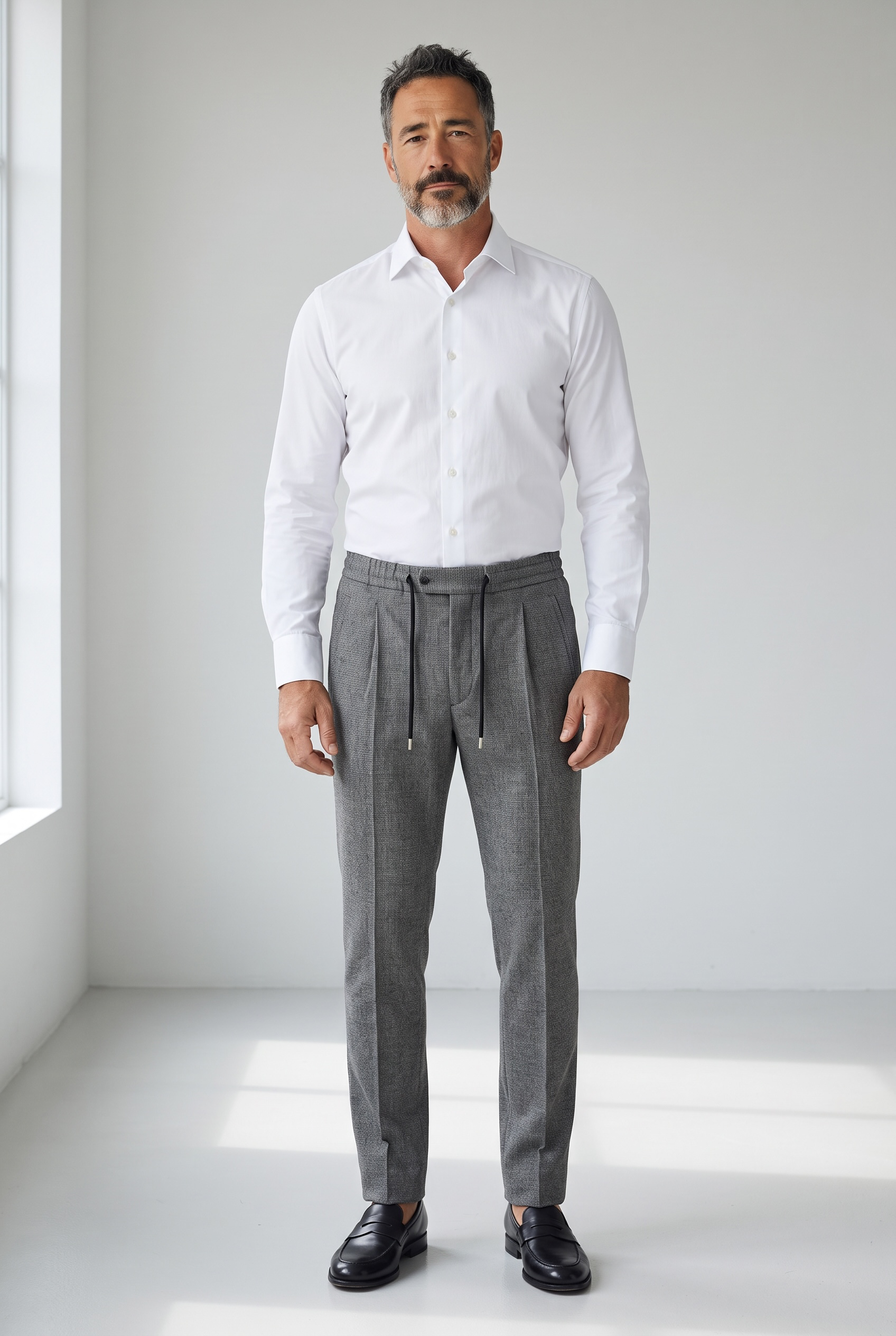 Pantaloni Lardini Misto Lana e Cashmere Taglia L (50) - Motivo Pied de Poule Grigio