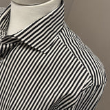Camicia Barba Napoli "Culto" a Righe Bianco e Nero – 100% Cotone – Taglia XL (42)
