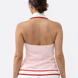 Halter neck polo top