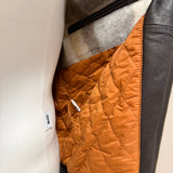 Giubbotto Yes Zee in pelle marrone imbottito taglia XL (52)