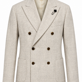 Lardini – Giacca Doppiopetto Uomo in Lana Vergine e Cashmere Beige Mélange